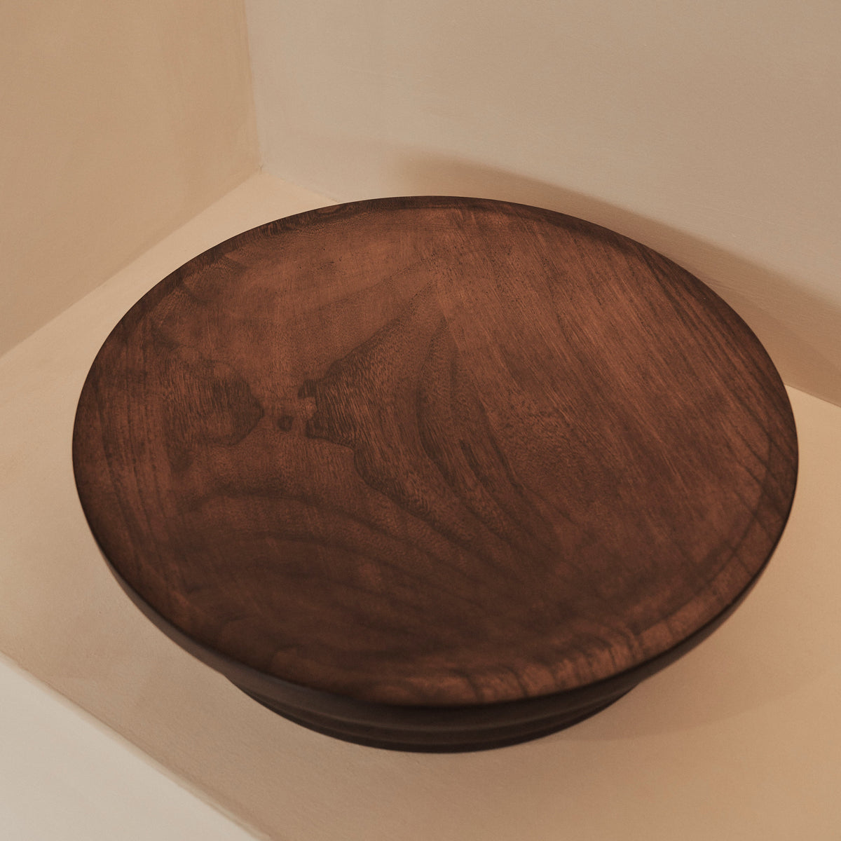 Luciana - Dark Wood Ribbed Bowl 40cm