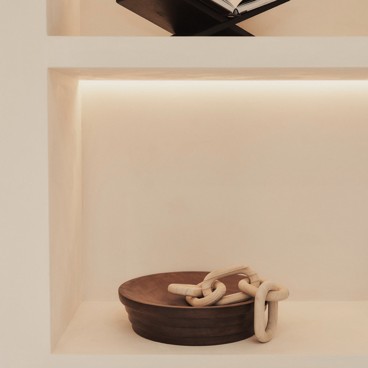 Luciana - Dark Wood Ribbed Bowl 40cm