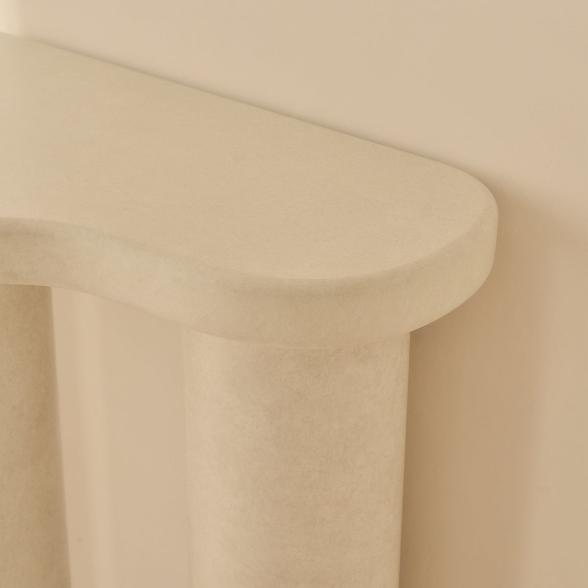 Savanna - Large Concrete Curved Wooden Console Table