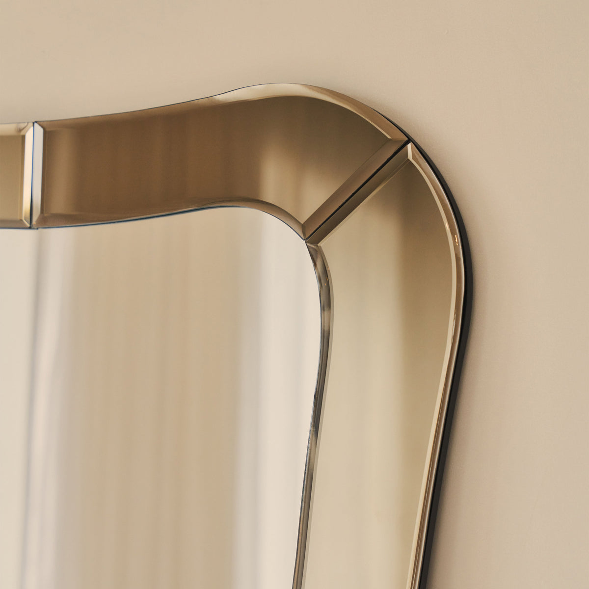 Florence - Bronze Bevelled Edge Art Deco Overmantle Mirror 90cm x 70cm
