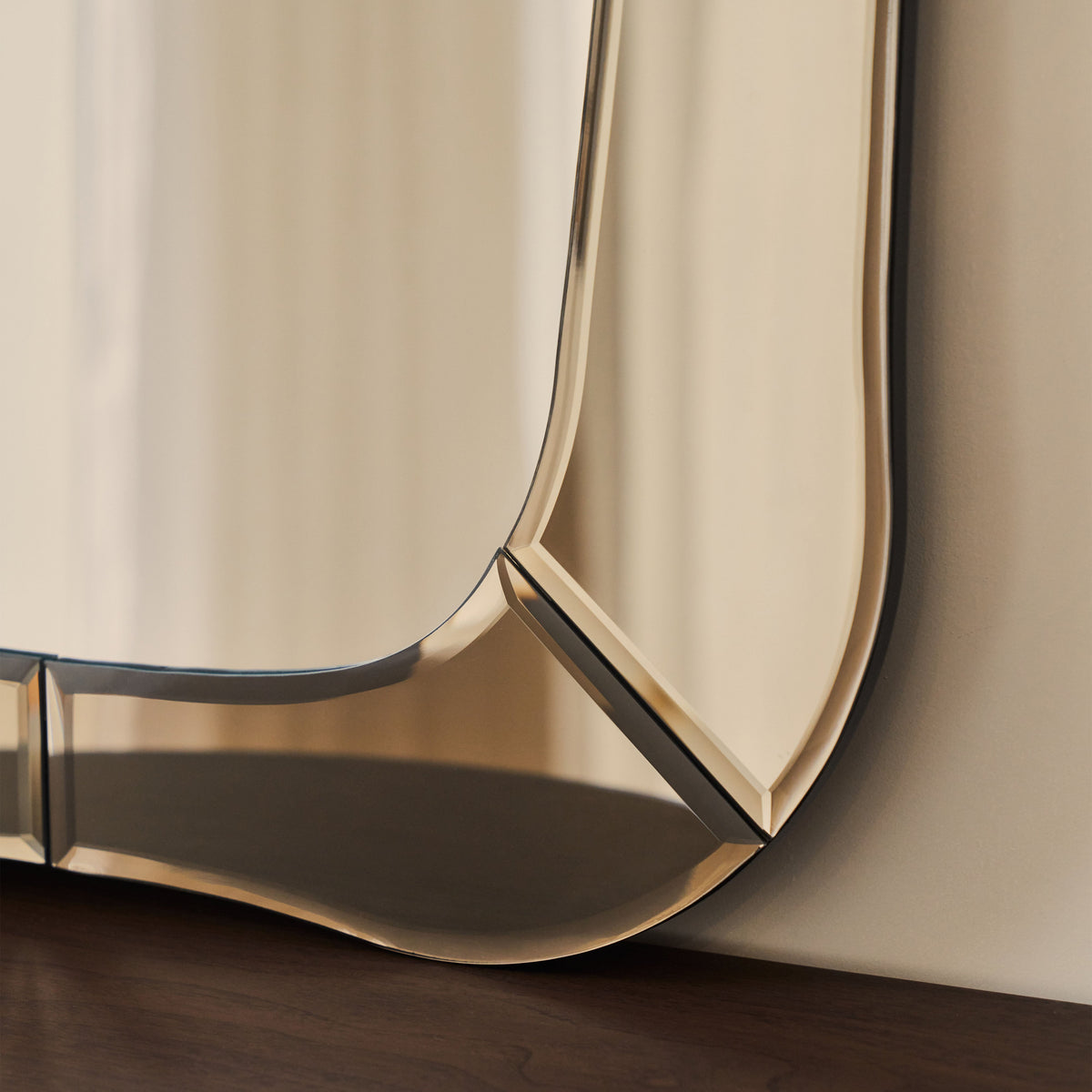 Florence - Bronze Bevelled Edge Art Deco Overmantle Mirror 90cm x 70cm