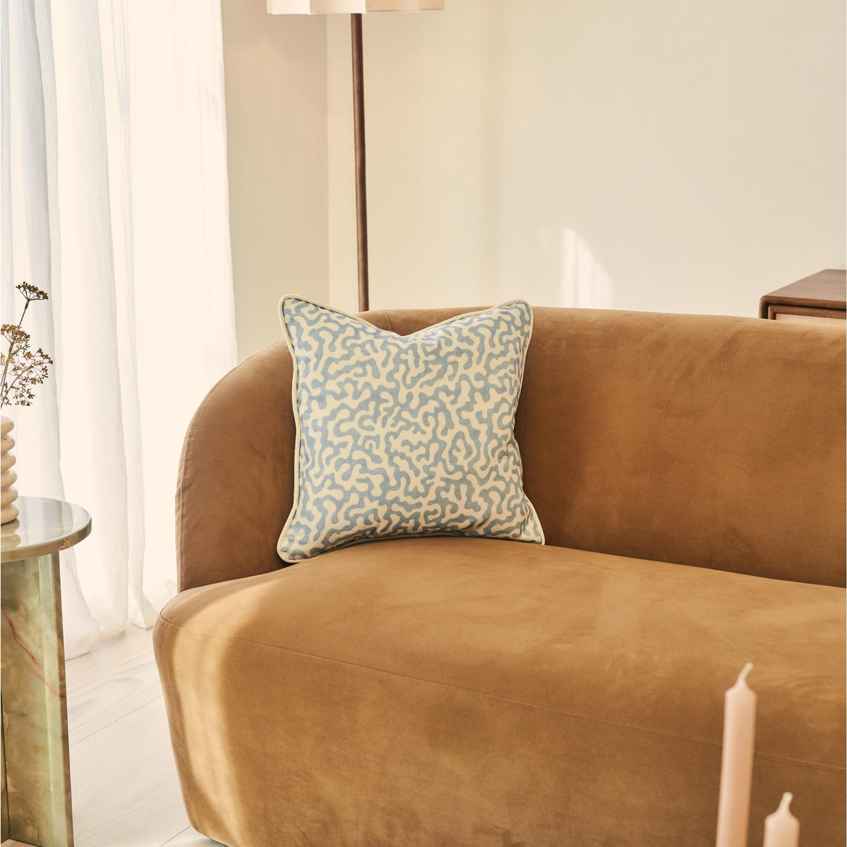 Pakko - Blue Printed Fabric Cushion