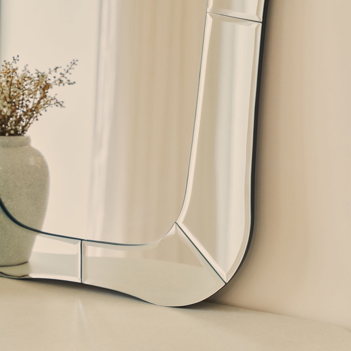 Florence - Bevelled Edge Art Deco Overmantle Mirror 90cm x 70cm