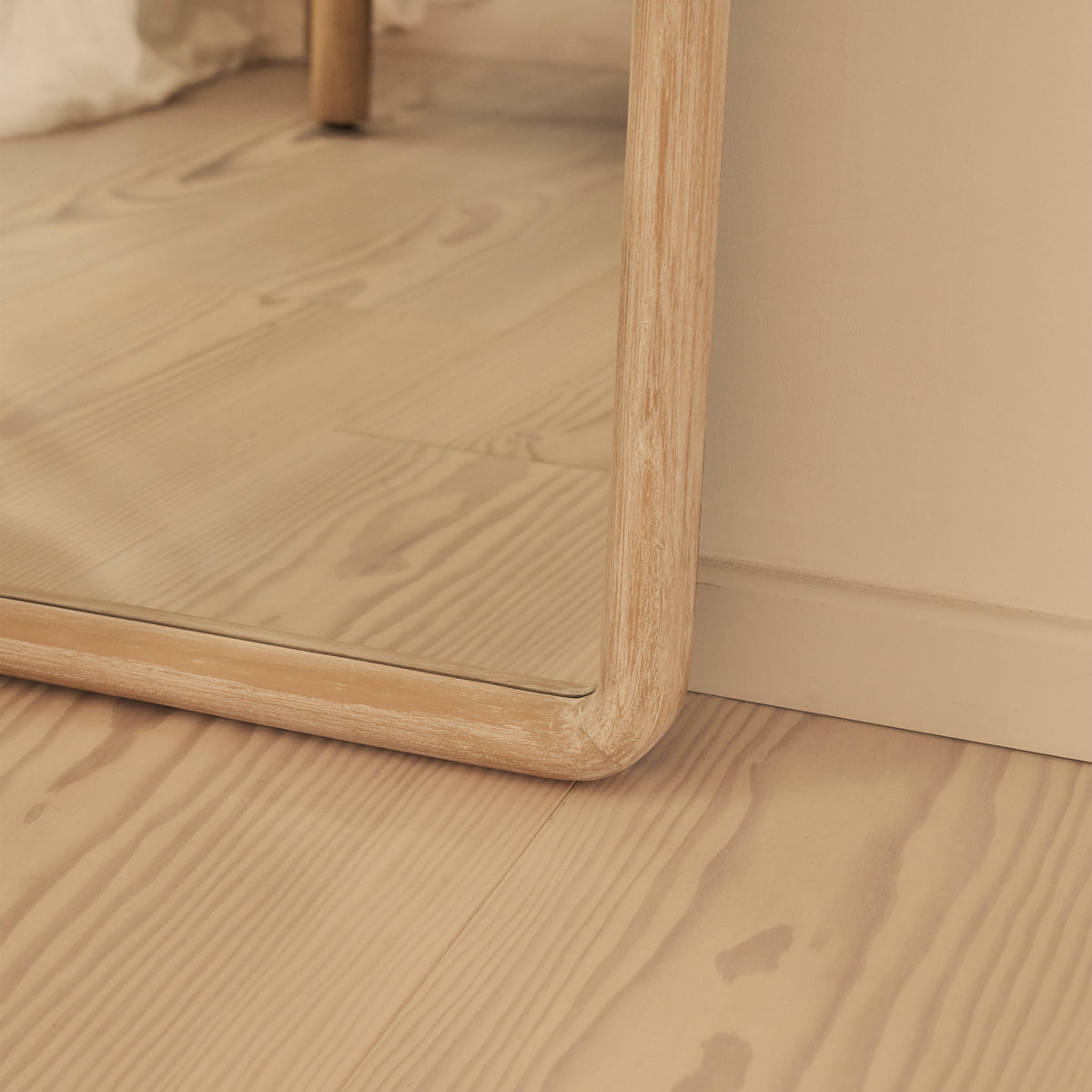 Safi - Full Length Large Arched White Washed Wood Mirror 190cm x 90cm
