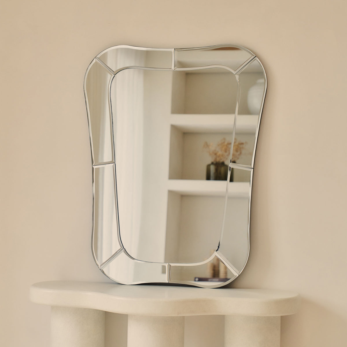 Florence - Bevelled Edge Art Deco Overmantle Mirror 90cm x 70cm