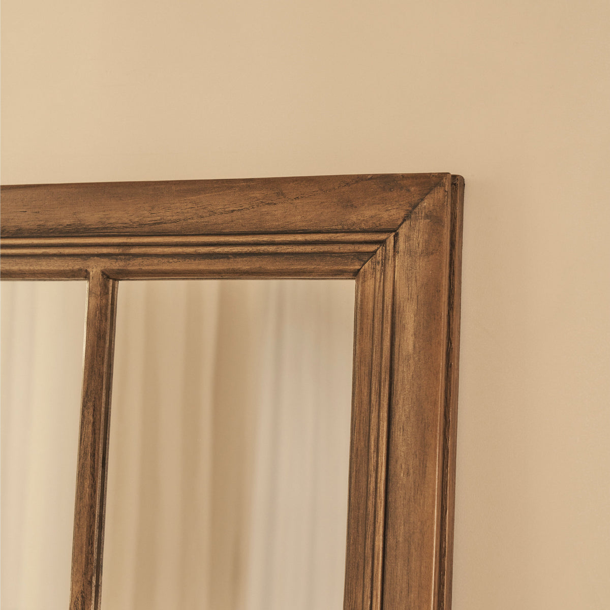 Sasha - Dark Wood Shabby Chic Full Length Window Mirror 180cm x 100cm