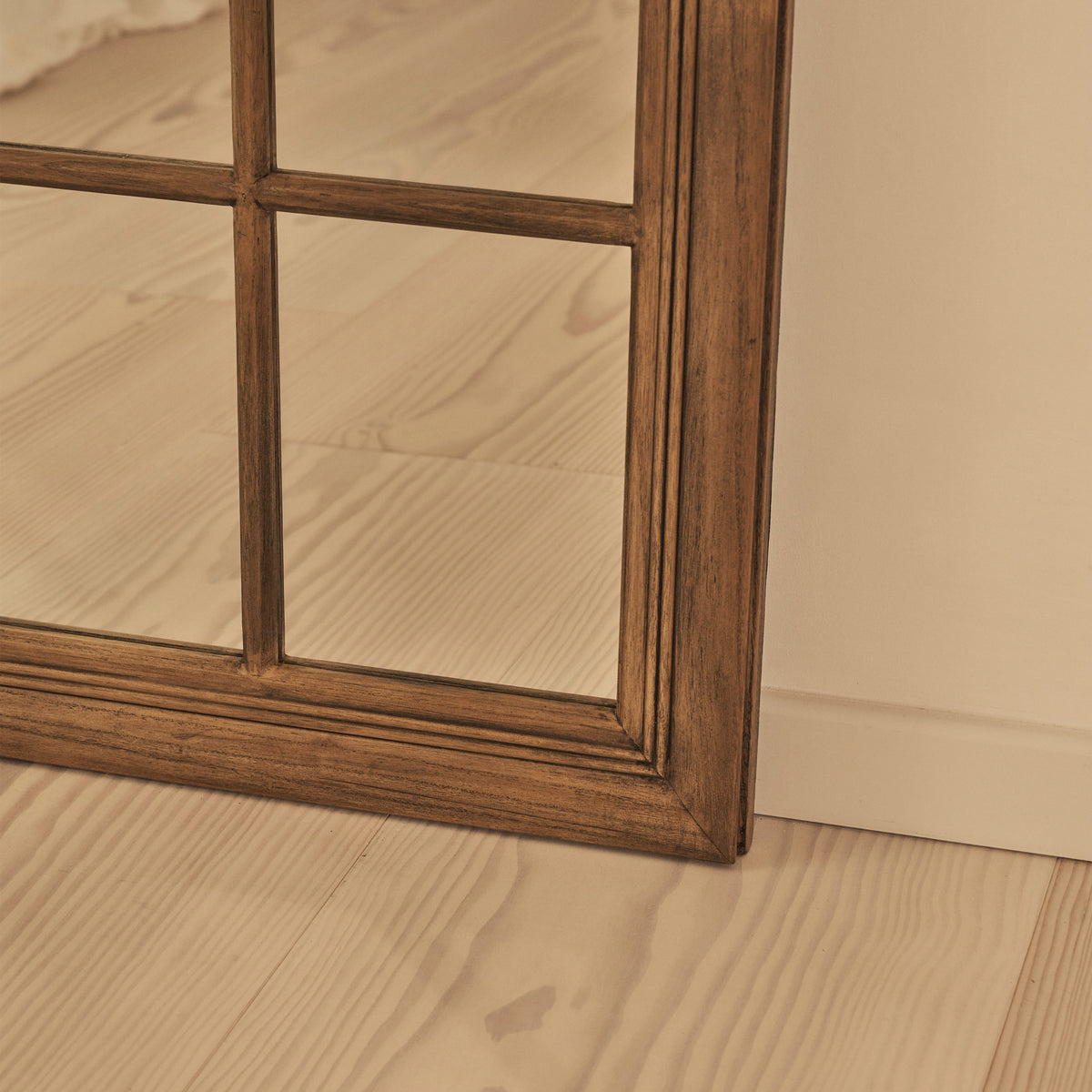 Sasha - Dark Wood Shabby Chic Full Length Window Mirror 180cm x 100cm