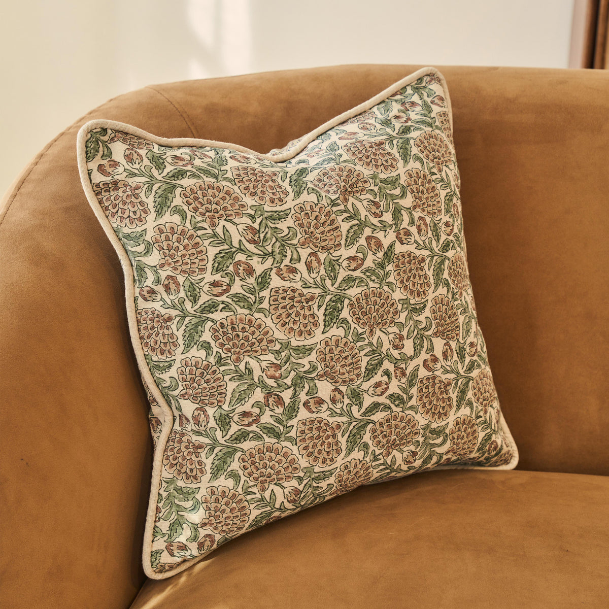 Erisha - Teal Printed Fabric Cushion
