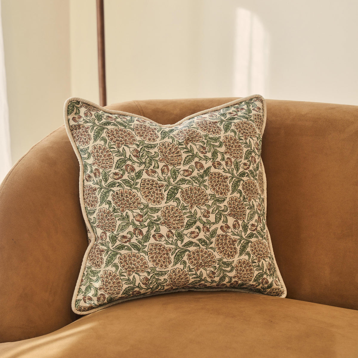 Erisha - Teal Printed Fabric Cushion