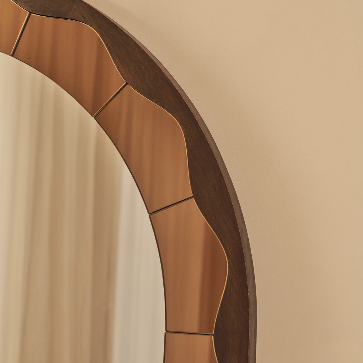Mirella - Full Length Dark Wood Arched Wooden Mirror 182cm x 105cm