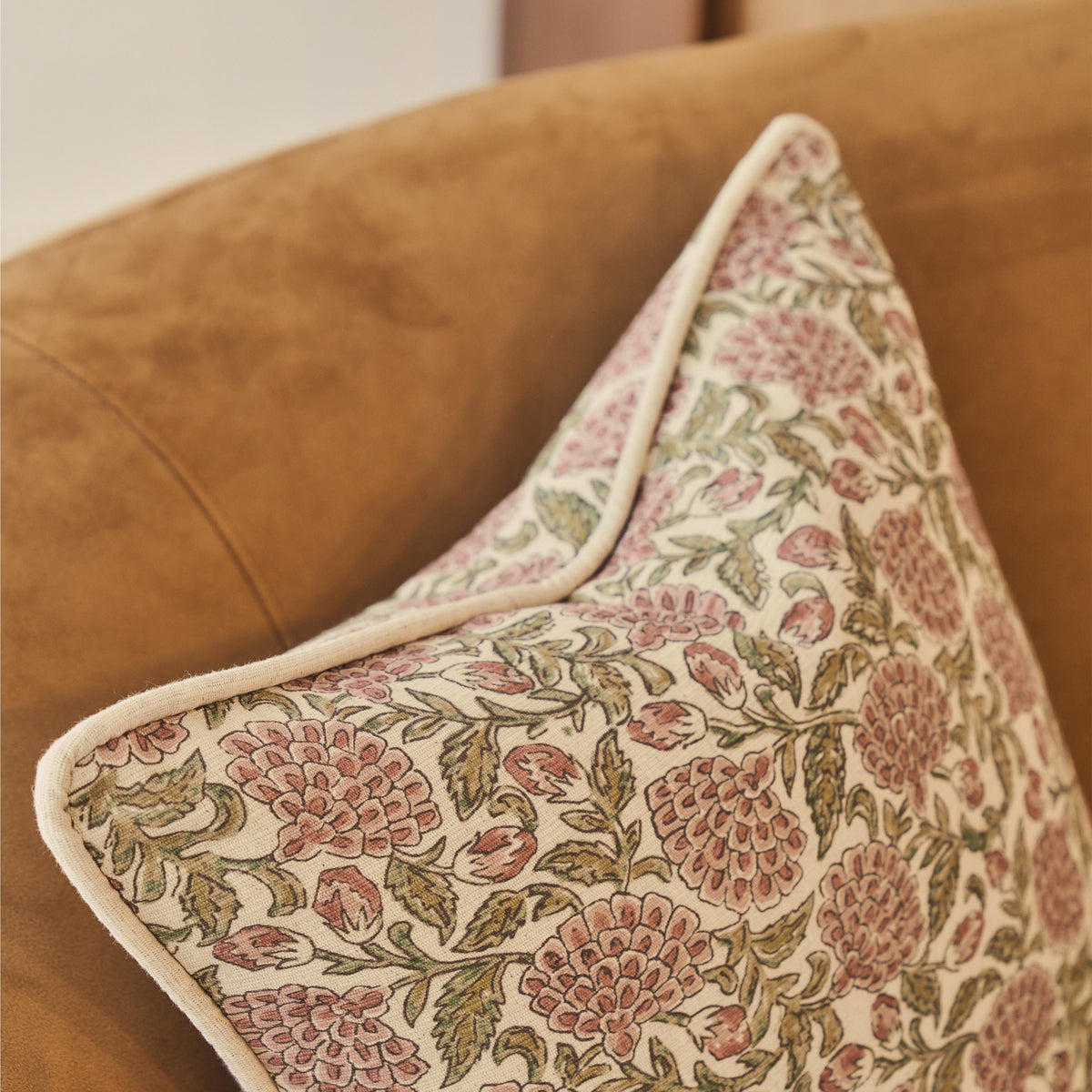 Erisha - Rose Printed Fabric Cushion