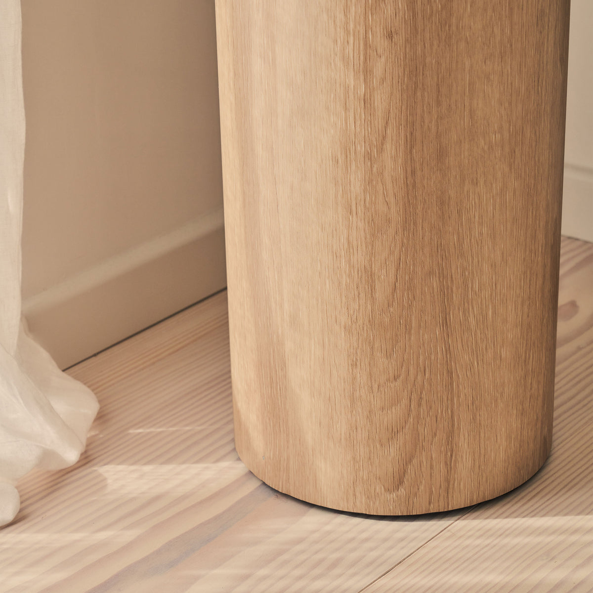Madison - Beige Travertine Round Washed Wood Plinth