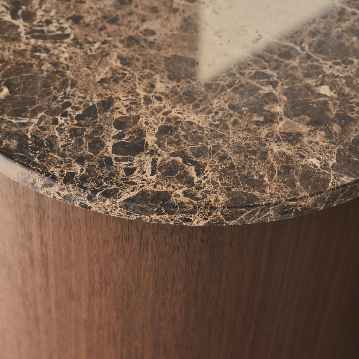 Madison - Dark Emperador Round Dark Wood Side Table