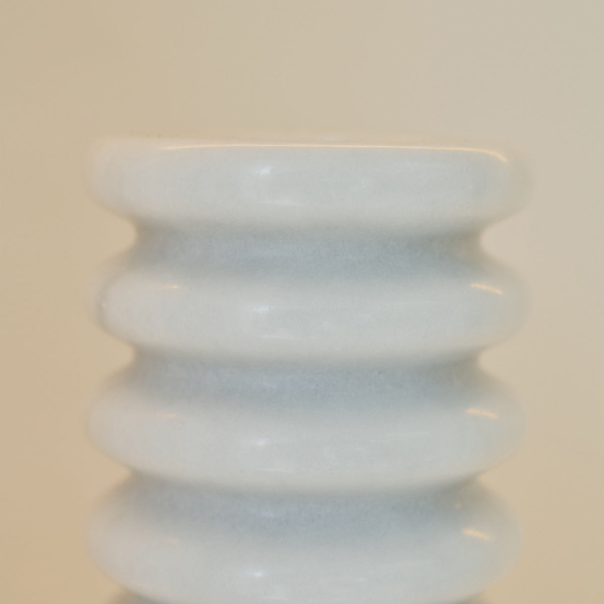 Varella - Large White Marble Ribbed Decorative Vase 25cm
