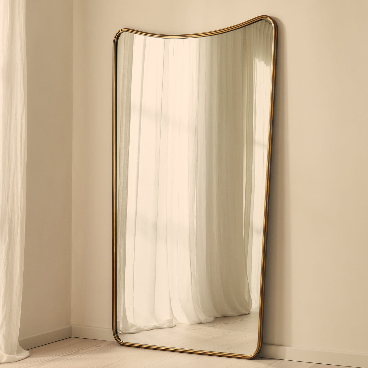 Louis - Gold Full Length Curved Metal Mirror 180cm x 100cm