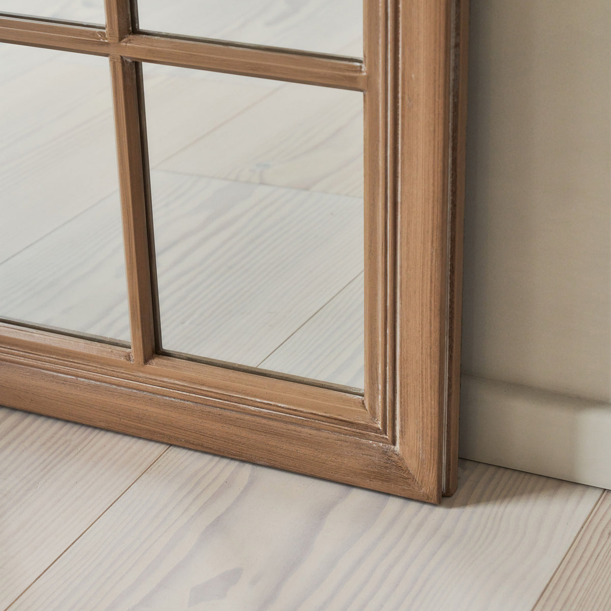 Sasha - Oak Shabby Chic Full Length Window Mirror 180cm x 100cm