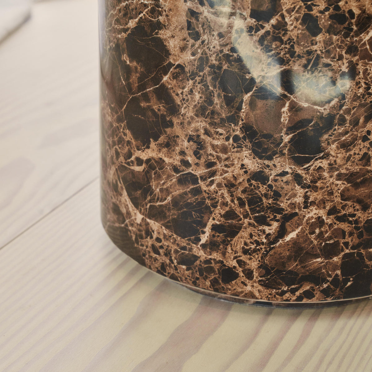 Atella - Dark Emperador Round Premium Solid Marble Side Table