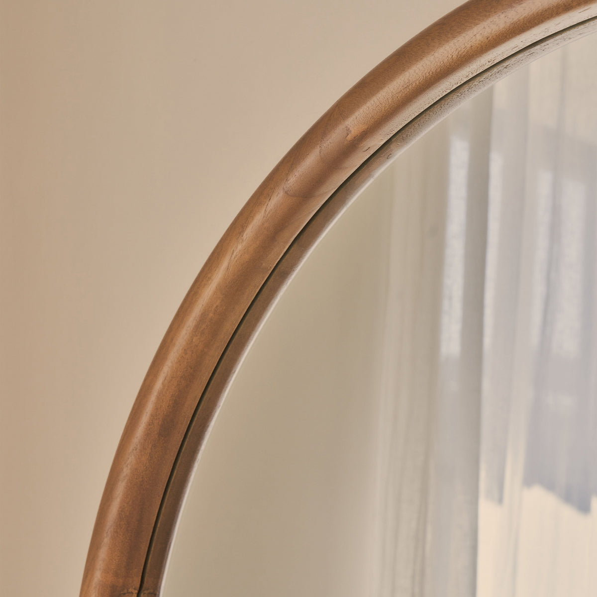 Amora - Extra Large Full Length Arched Warm Wood Mirror 190cm x 100cm