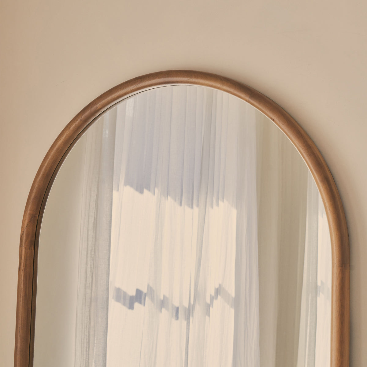 Amora - Full Length Large Arched Warm Wood Mirror 180cm x 90cm