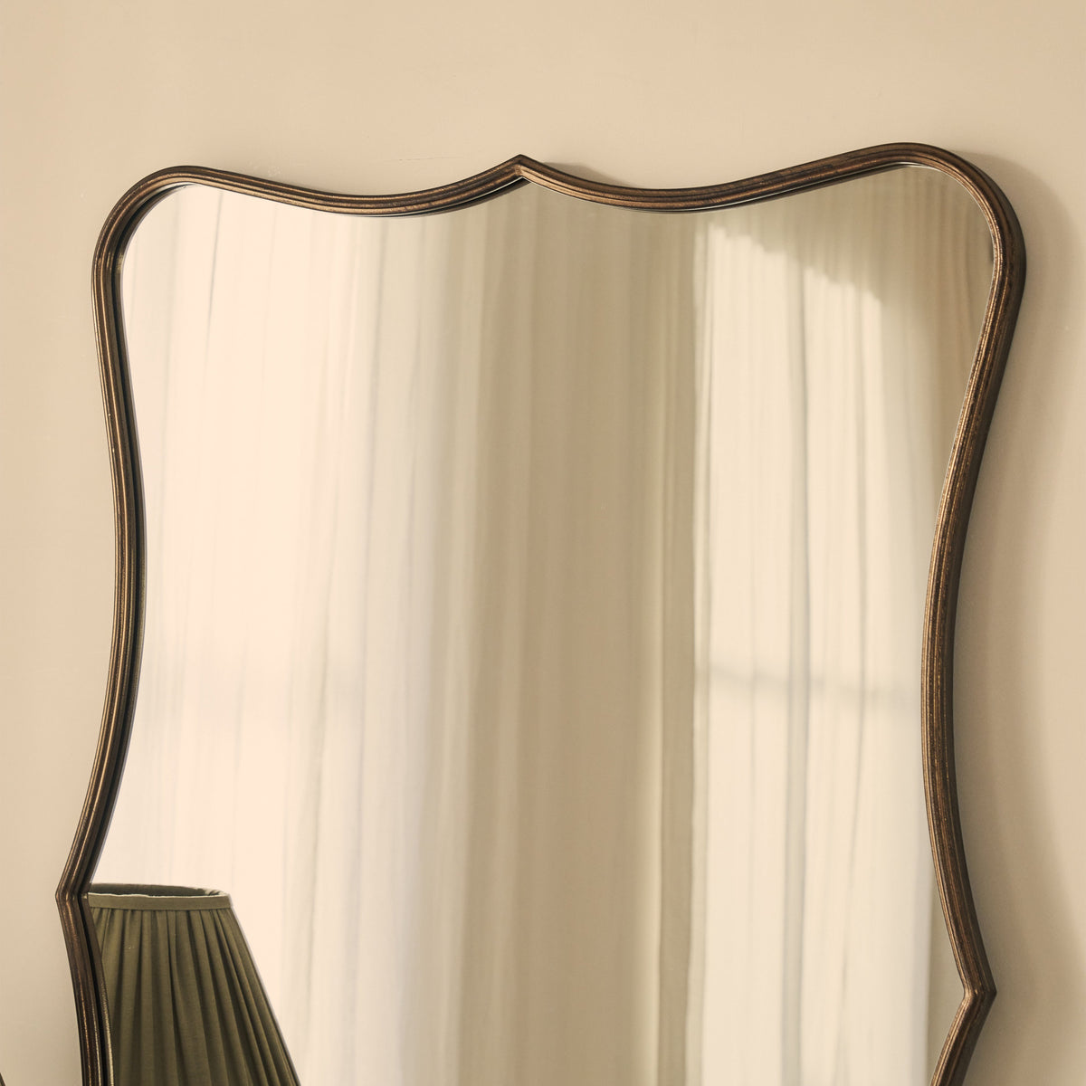 Elise - Antique Bronze Art Deco Metal Overmantle Mirror 120cm x 80cm