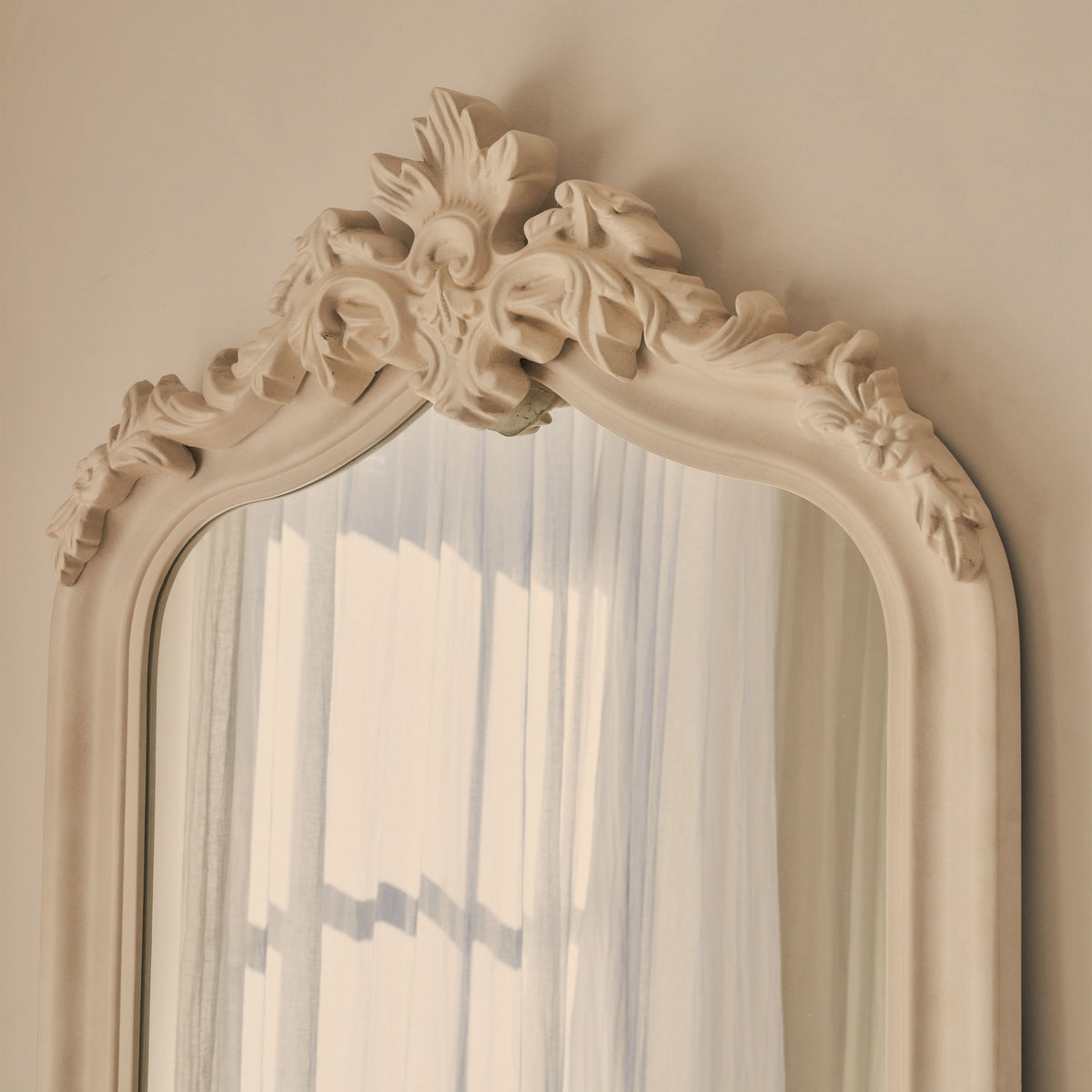 Cristina - Full Length Concrete Arched Ornate Mirror 200cm x 90cm
