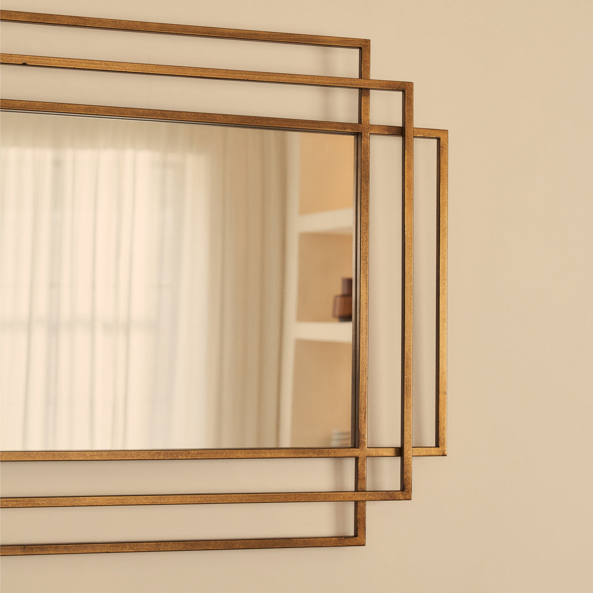 Amalfi - Large Gold Rectangular Metal Mirror 140cm x 70cm