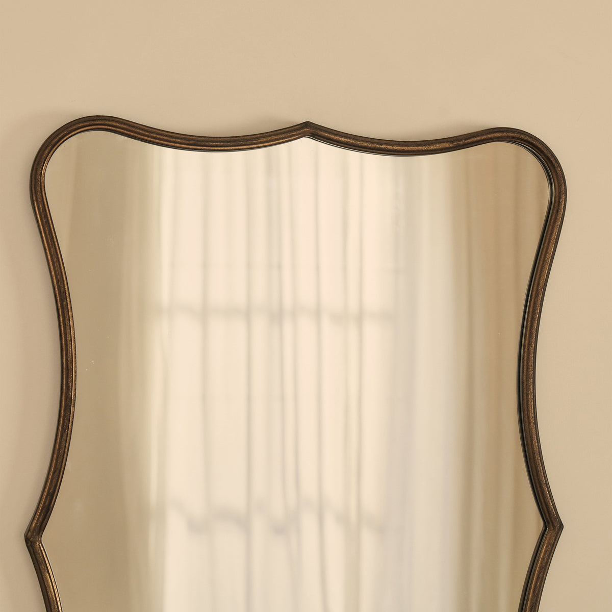 Elise - Antique Bronze Art Deco Metal Overmantle Mirror 90cm x 60cm