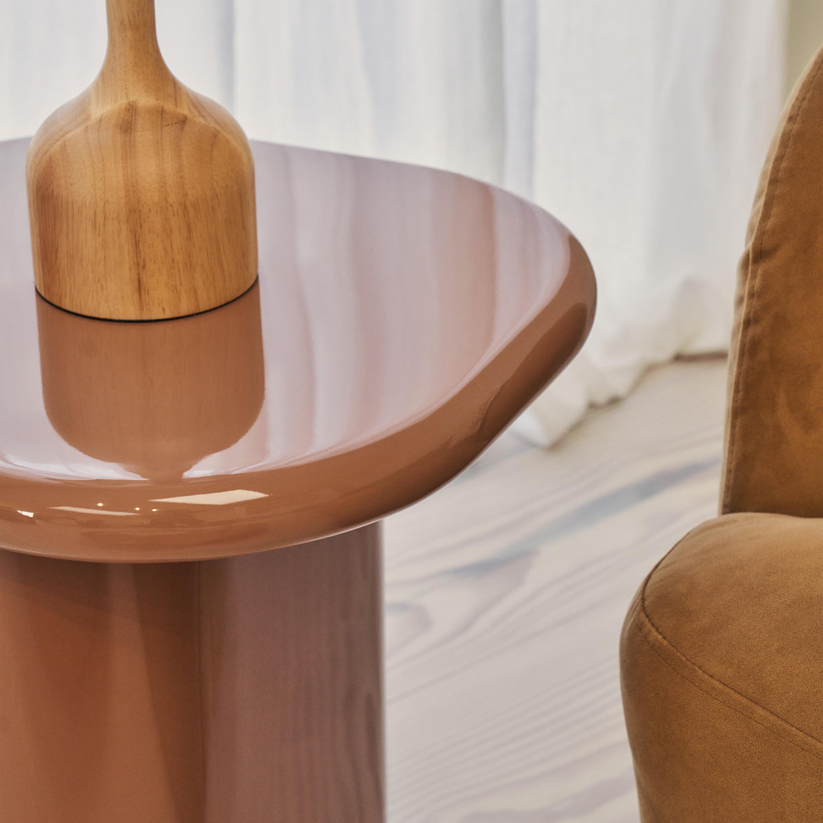 Rivington - High Gloss Mocha Rectangular Side Table