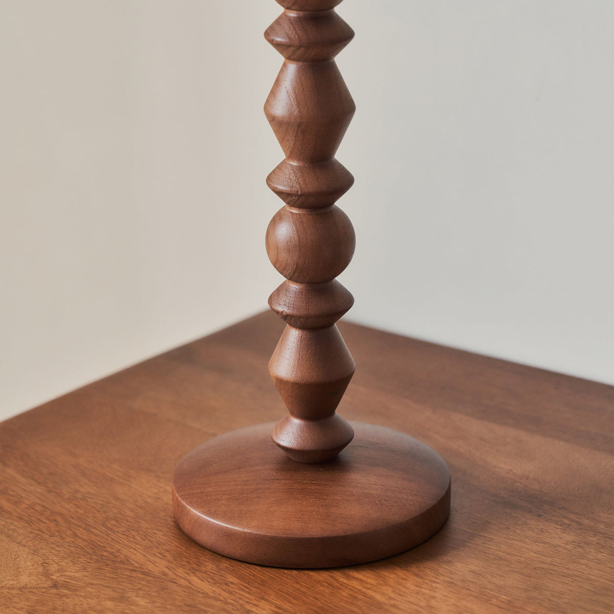 Ivy - Dark Wood Drum Shade Table Lamp