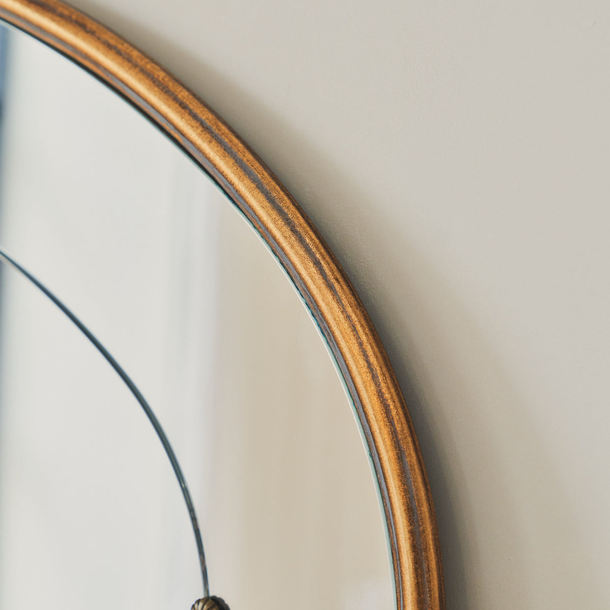 Venosa - Gold Arched Metal Overmantle Mirror 100cm x 80cm