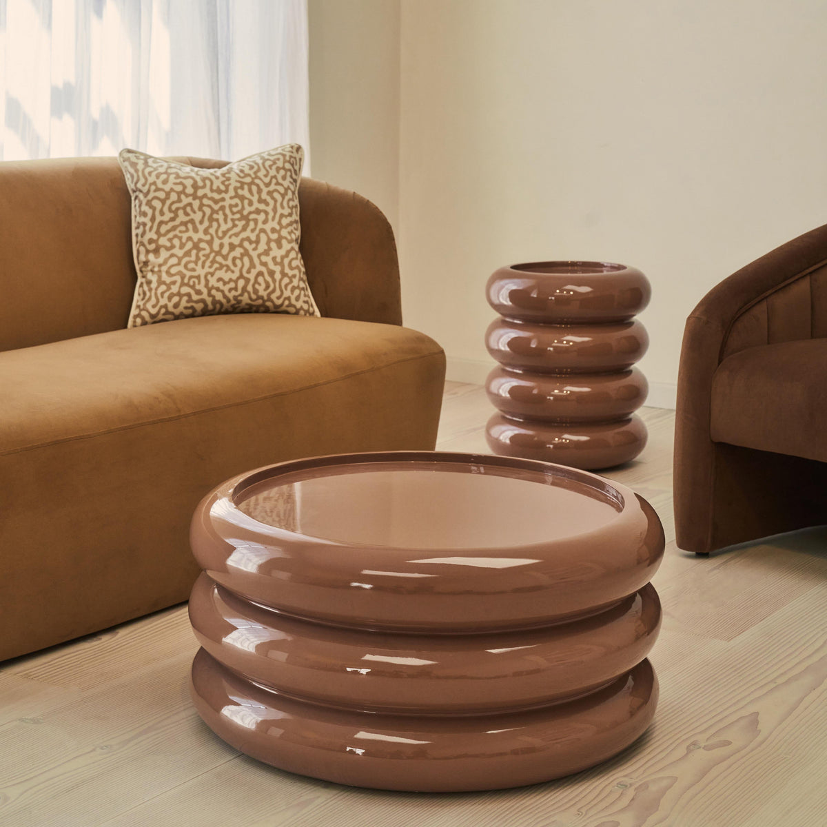 Compton - High Gloss Mocha Round Coffee Table