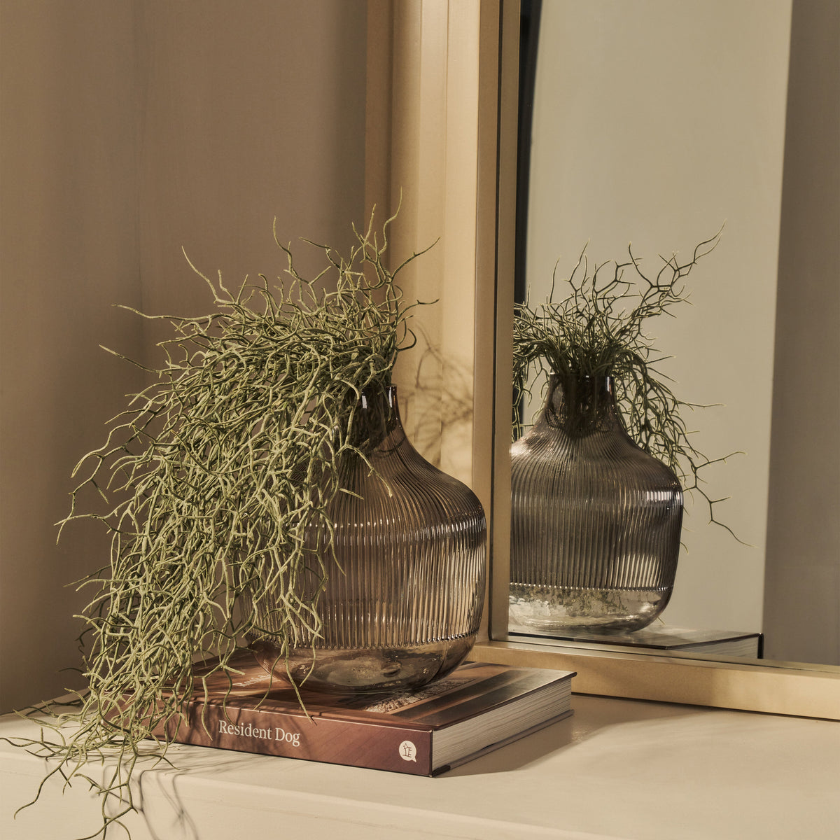 Luciana - Concrete Arched Overmantle Mirror 120cm x 100cm