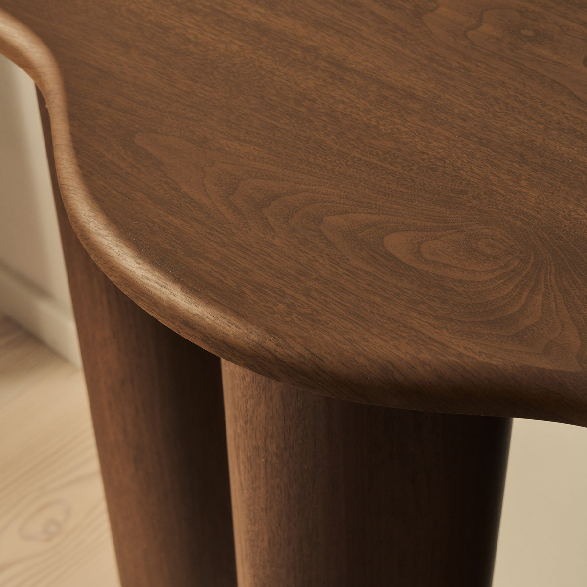 Savanna - Large Dark Wood Curved Wooden Console Table