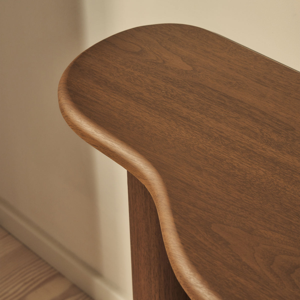 Savanna - Large Dark Wood Curved Wooden Console Table