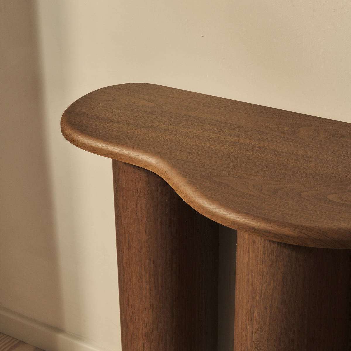 Savanna - Large Dark Wood Curved Wooden Console Table