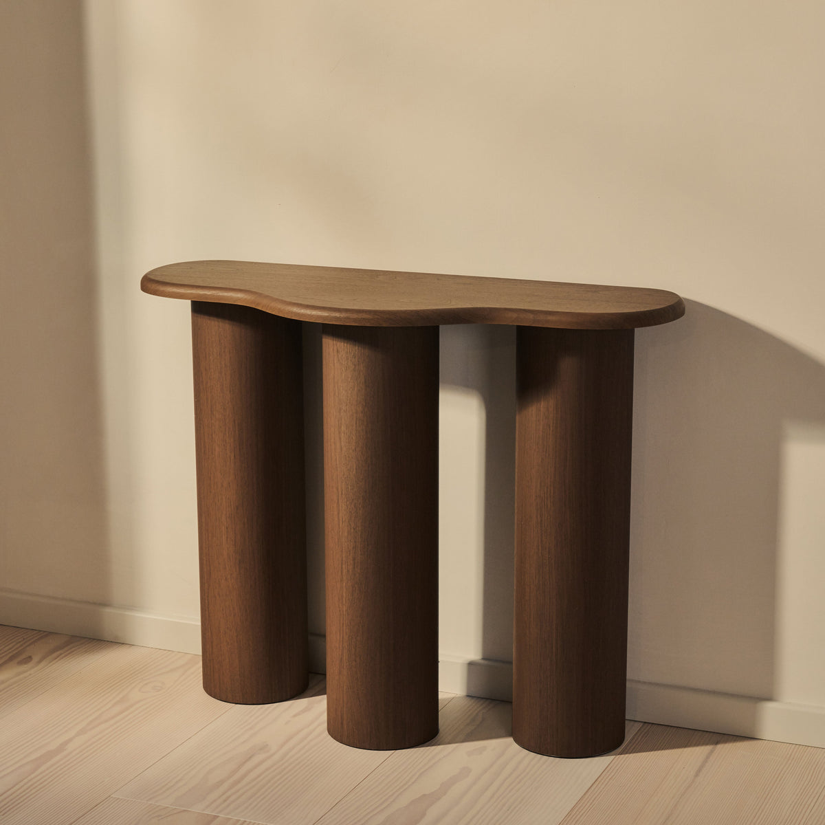 Savanna - Large Dark Wood Curved Wooden Console Table