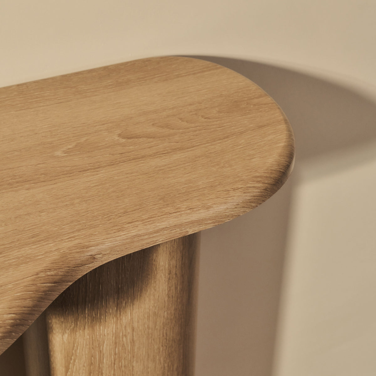 Savanna - Large Washed Wood Curved Wooden Console Table