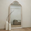 Melilla - White Washed Wood Arched Full Length Mirror 190cm x 99cm