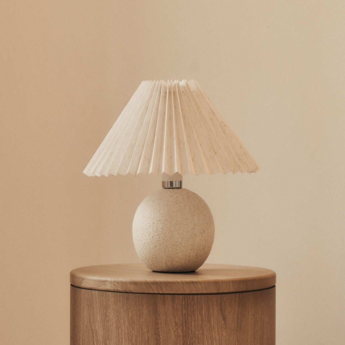Corsica - Stone Ceramic Pleated Shade Table Lamp