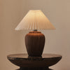 Sicily - Brown Ceramic Pleated Shade Table Lamp