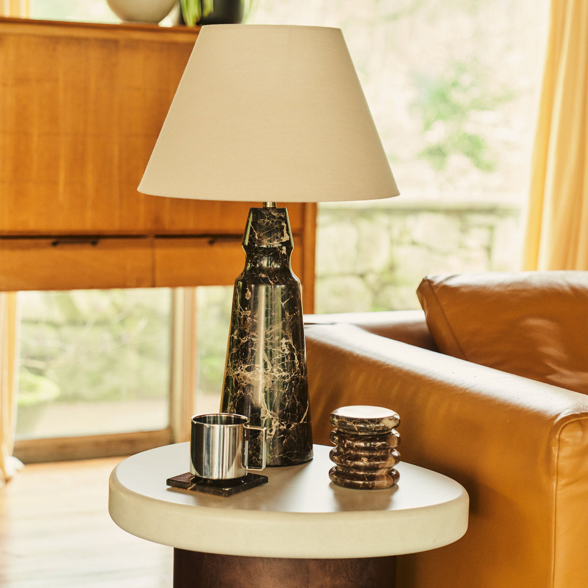 Sienna - Dark Emperador Conical Shade Table Lamp