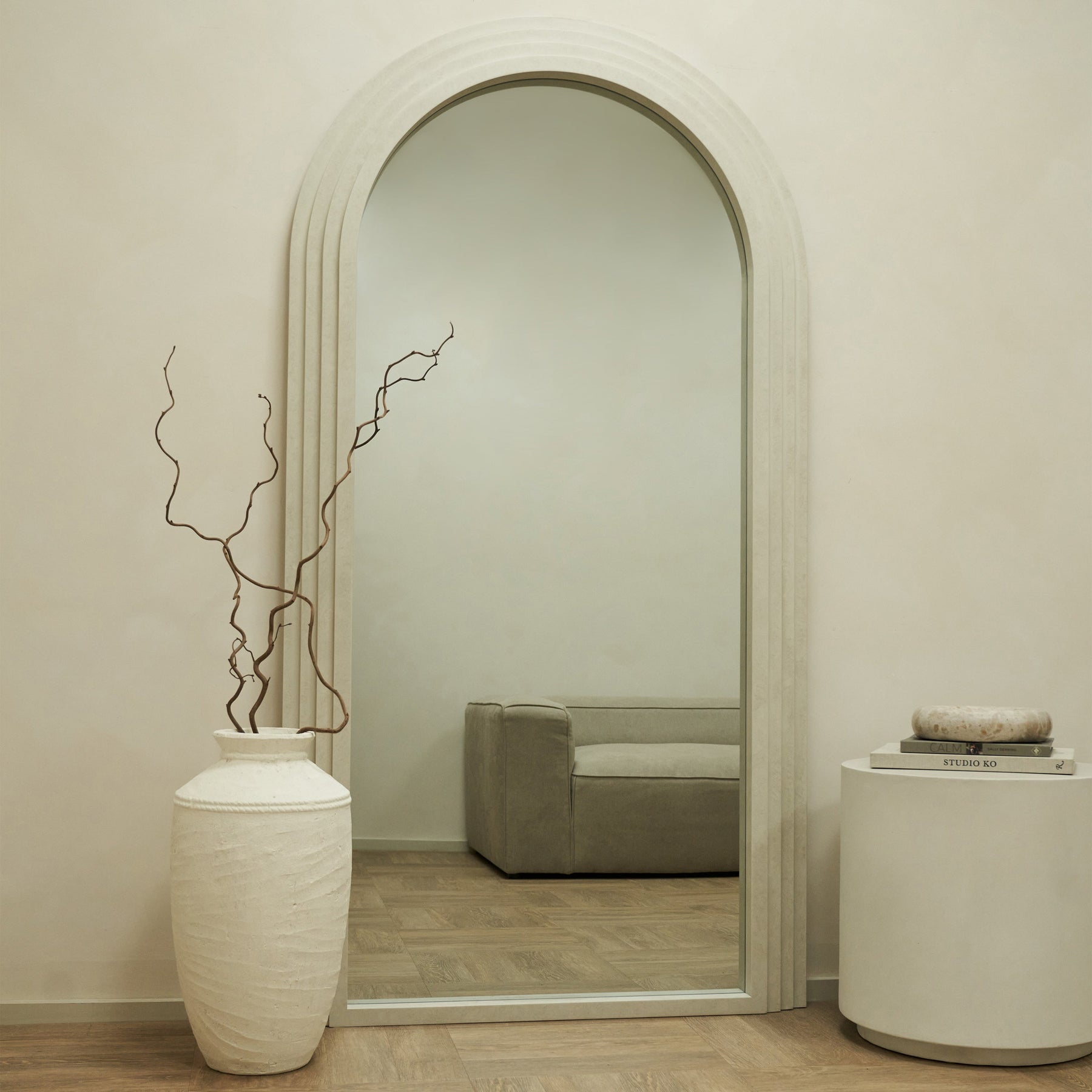 Luciana - Full Length Arched Concrete Mirror 196cm x 104cm