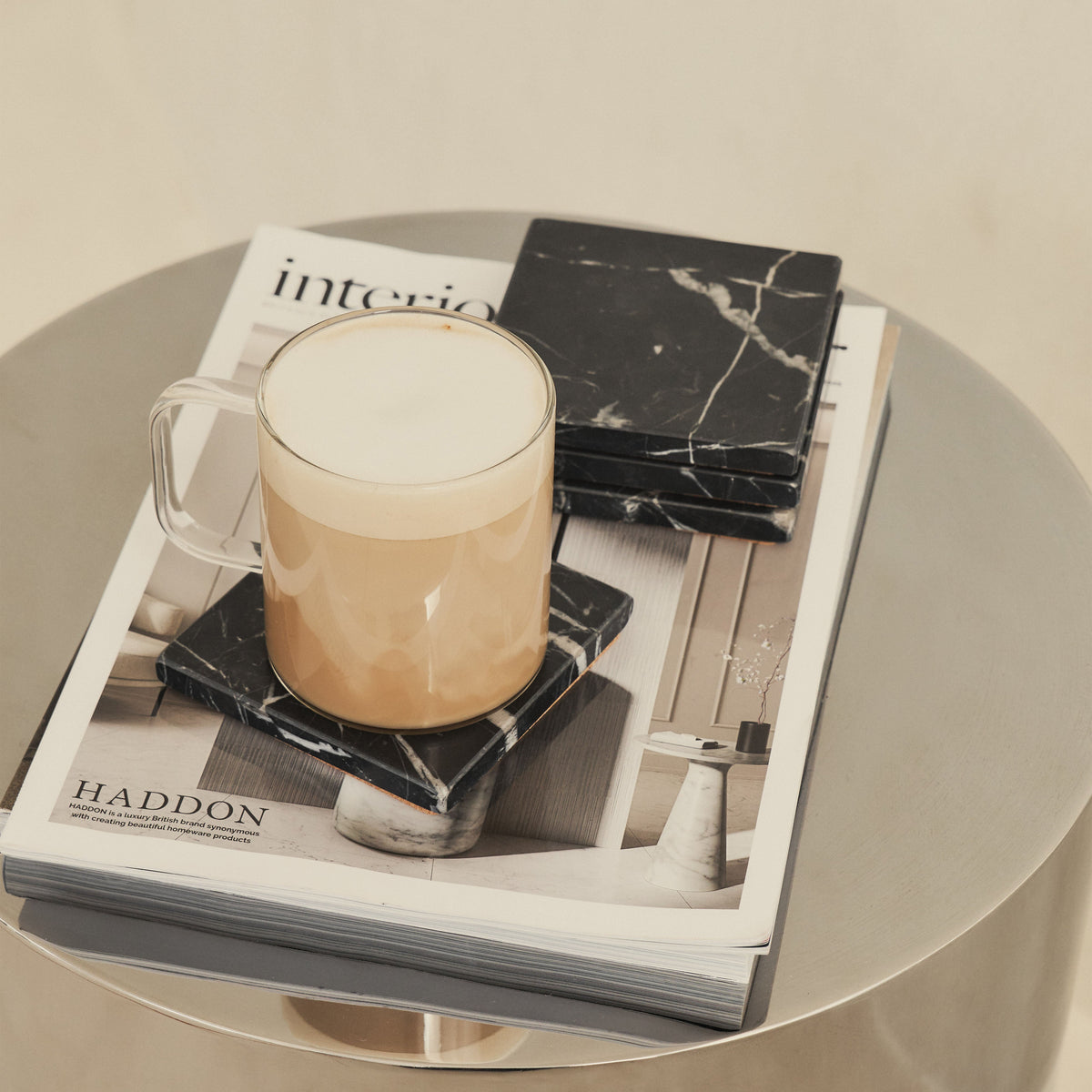 Marbelle - Black Marble Coasters Set of 4 Square