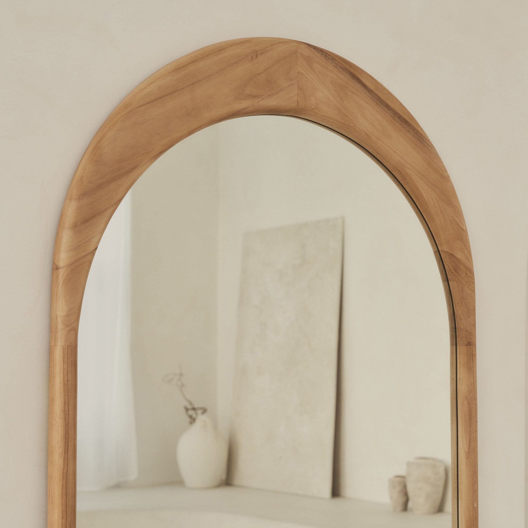 Lingotto - Extra Large Full Length Light Wood Arched Mirror 190cm x 90cm