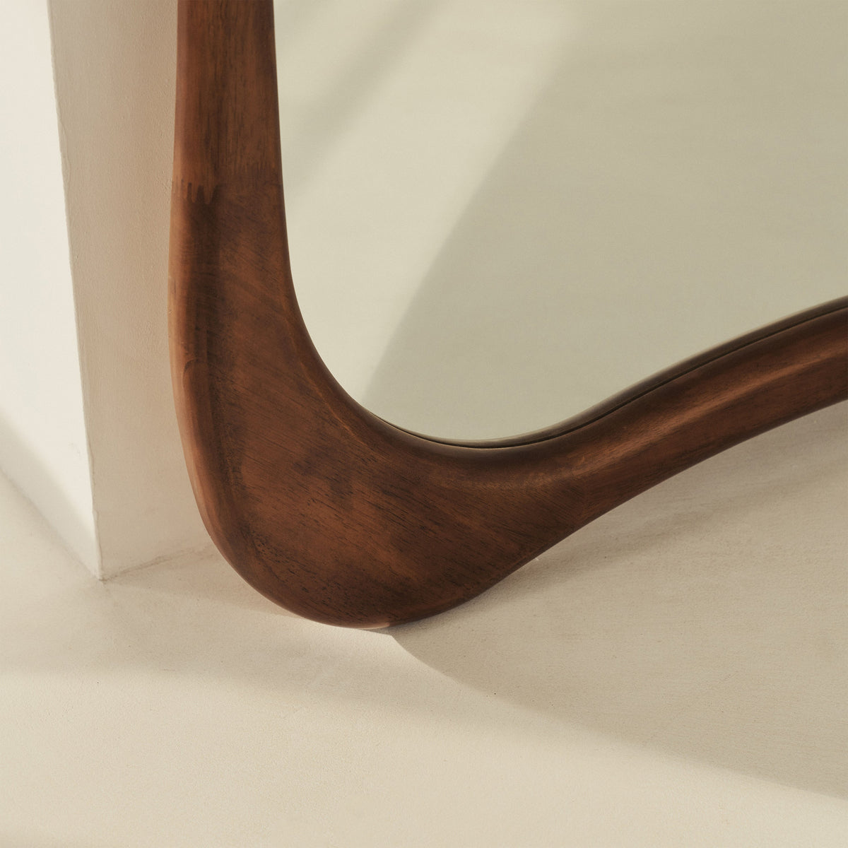 Arcurva - Extra Large Full Length Dark Wood Irregular Mirror 190cm x 120cm