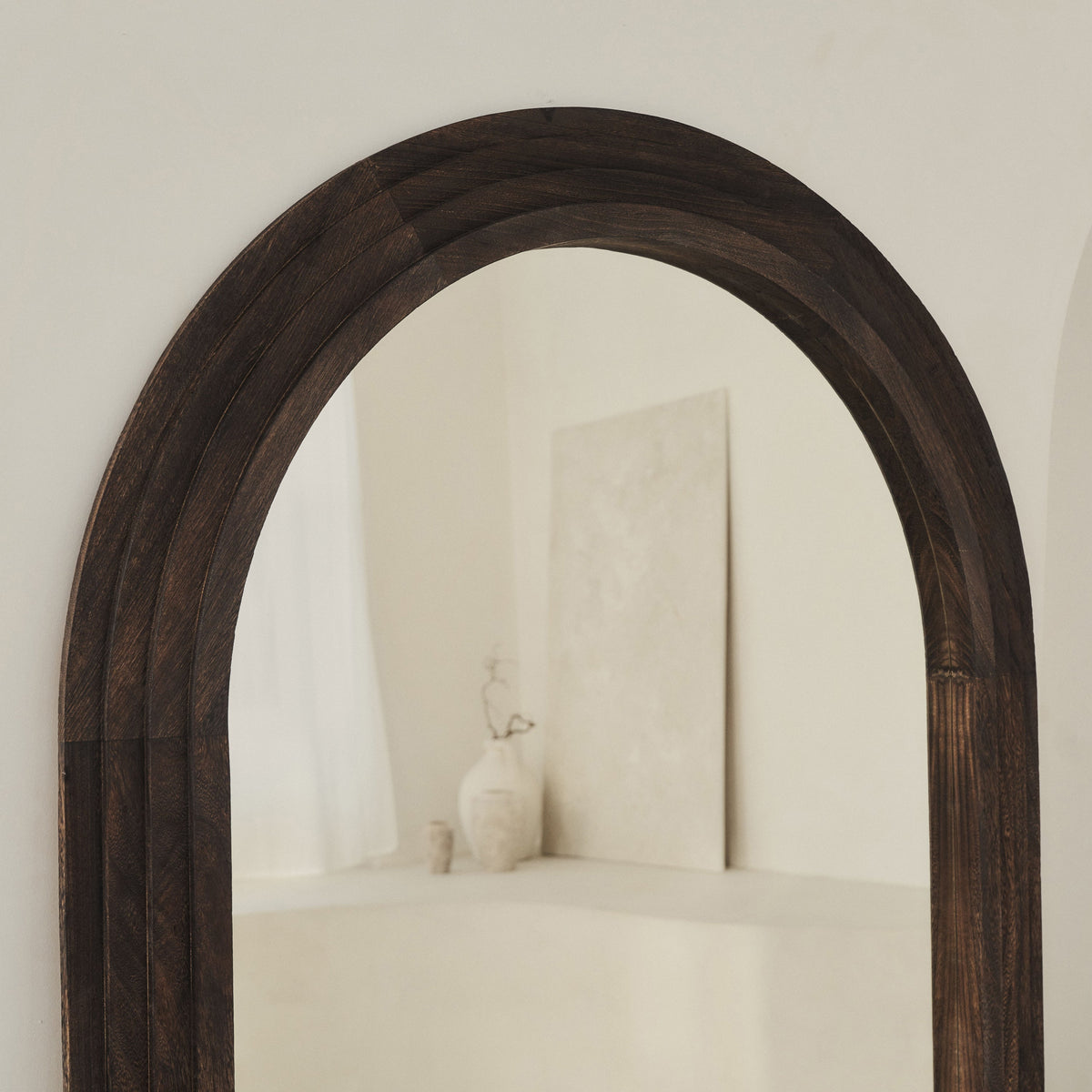 Luciana - Full Length Arched Charred Wood Mirror 180cm x 110cm