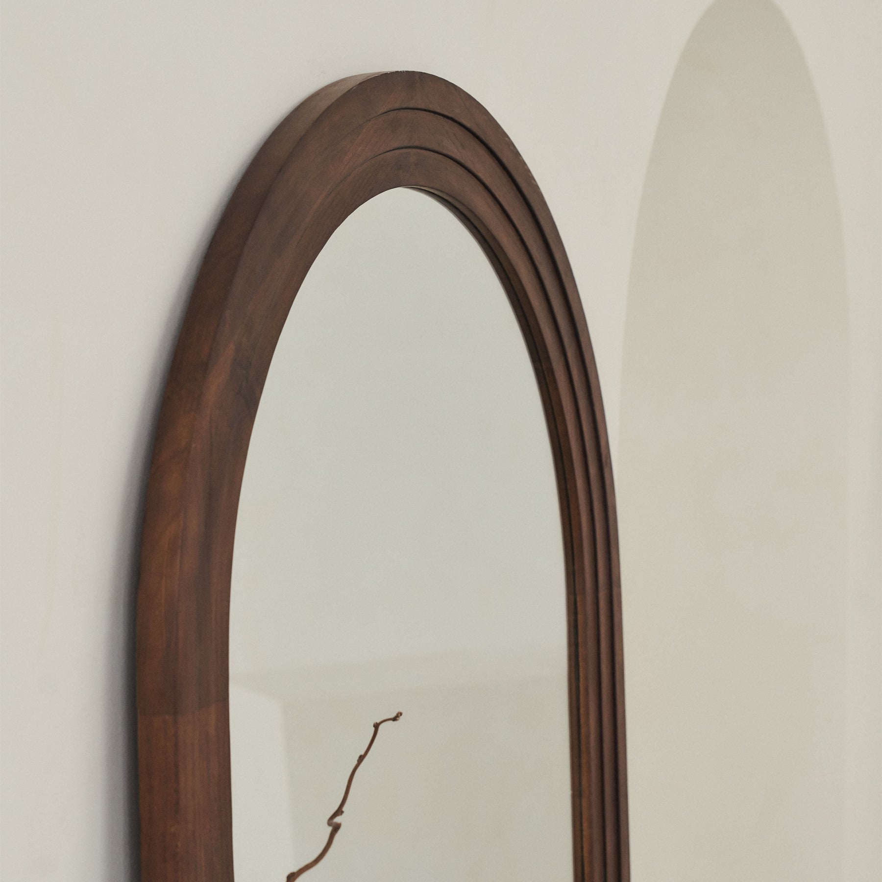Luciano - Large Full Length Arched Dark Wood Mirror 180cm x 90cm