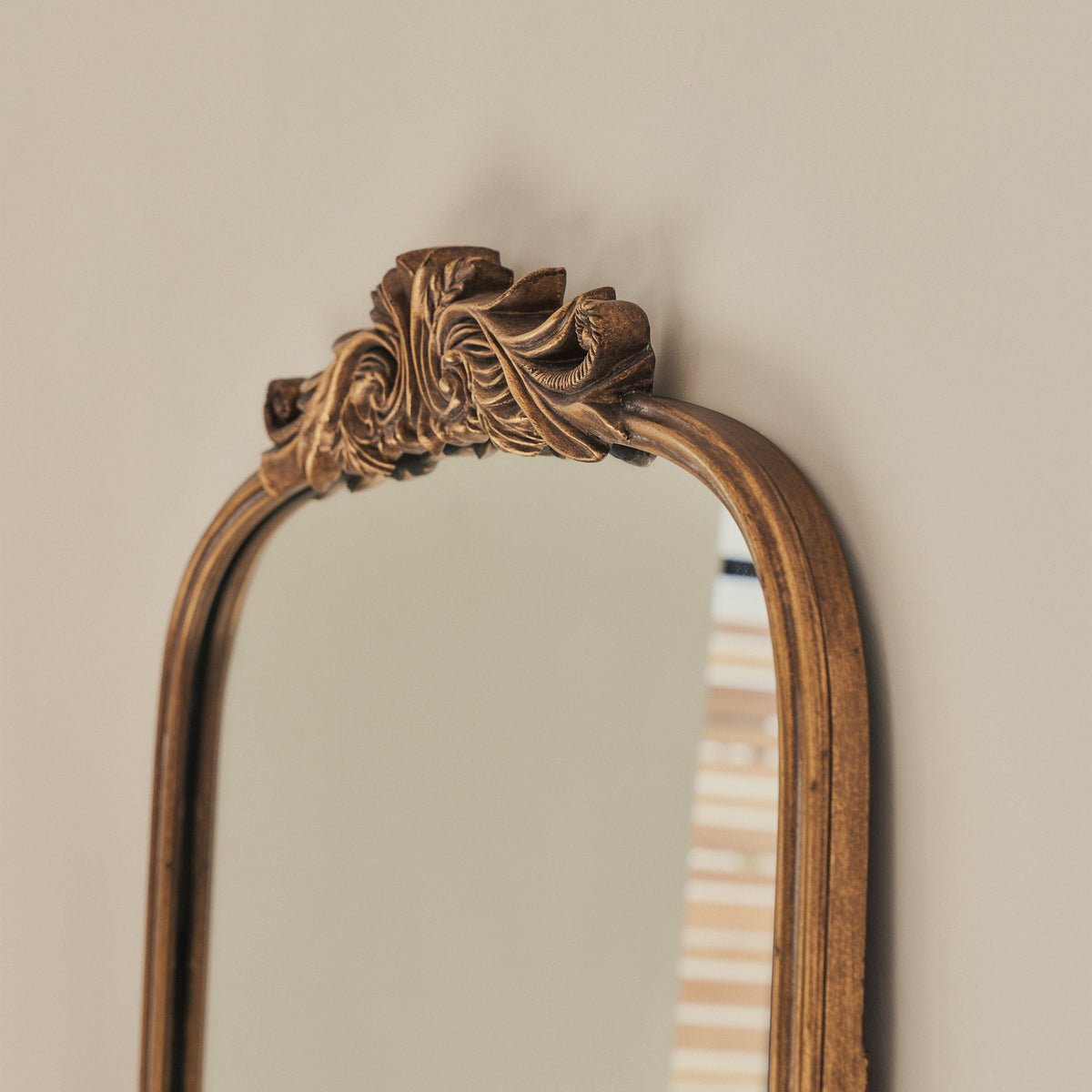 Amelia - Gold Arched Metal Portrait Mirror 100cm x 64cm