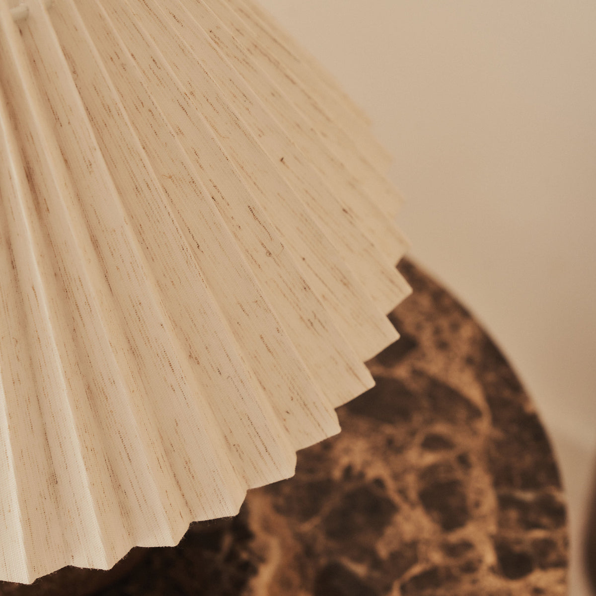Corsica - Brown Ceramic Pleated Shade Table Lamp