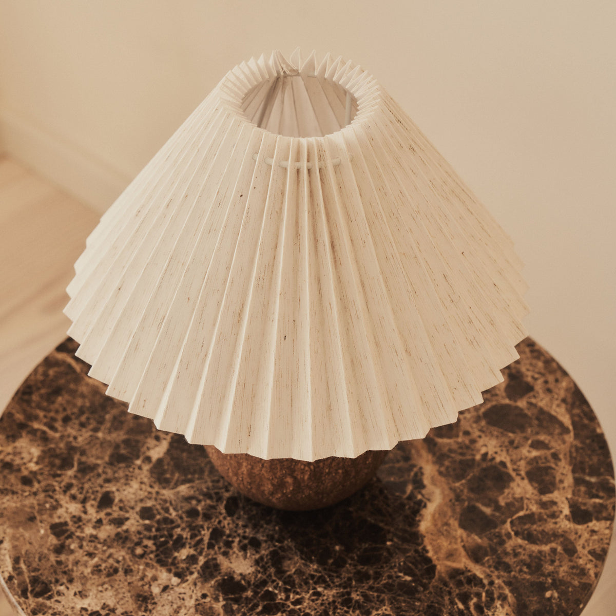 Corsica - Brown Ceramic Pleated Shade Table Lamp